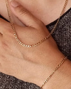 Combo Cadena Mujer 60cm +  Pulsera 17cm Tejido Cartier