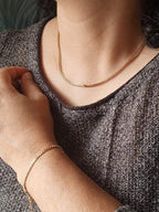 Combo Cadena Mujer 45cm +  Pulsera 17cm Tejido Cubano