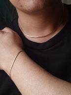 Combo Cadena Hombre 45cm +  Pulsera 17cm Tejido Grabado