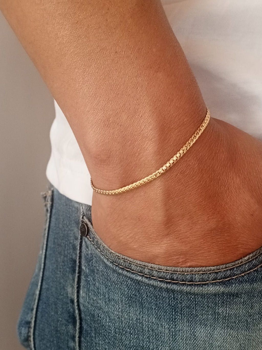 Pulsera Tejido Grabado 3mm 17cm