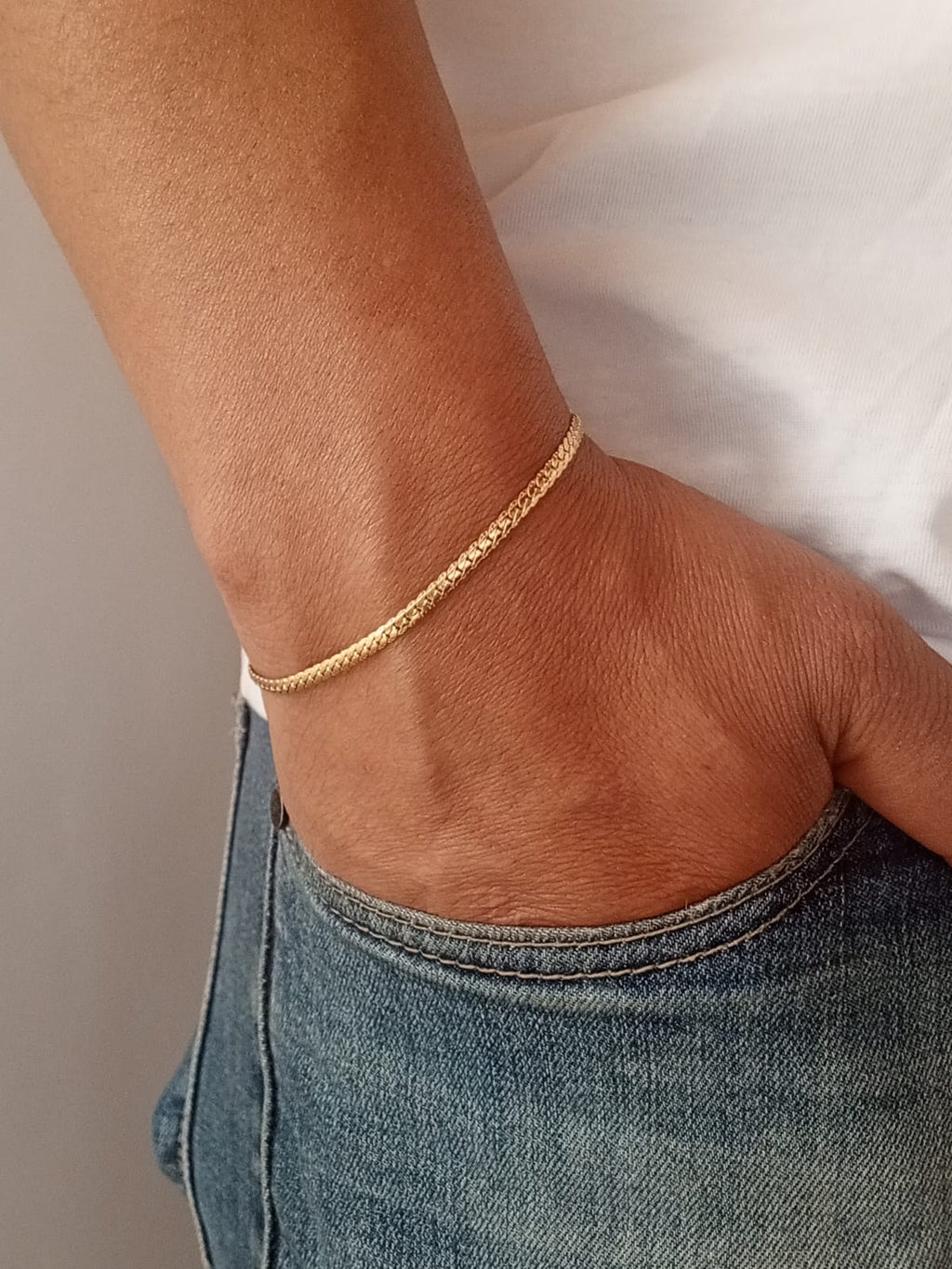 Pulsera Tejido Grabado 3mm 17cm