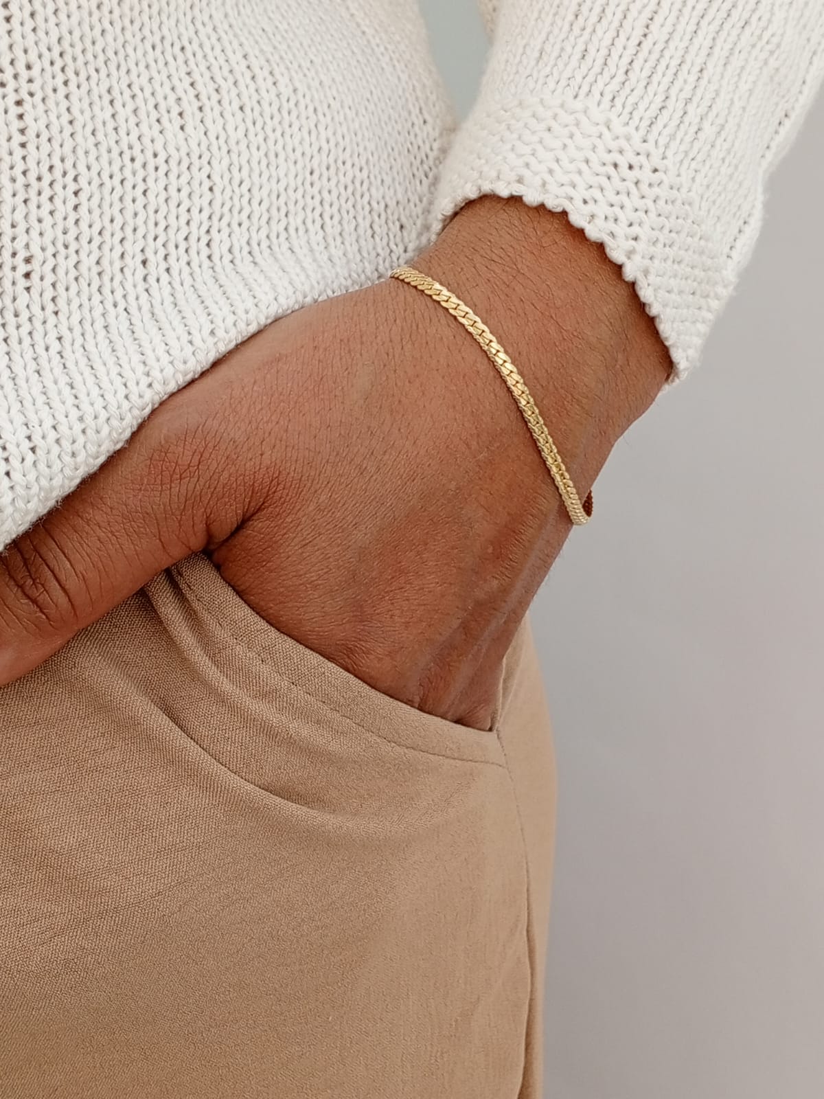 Pulsera Tejido Grabado 3mm 17cm