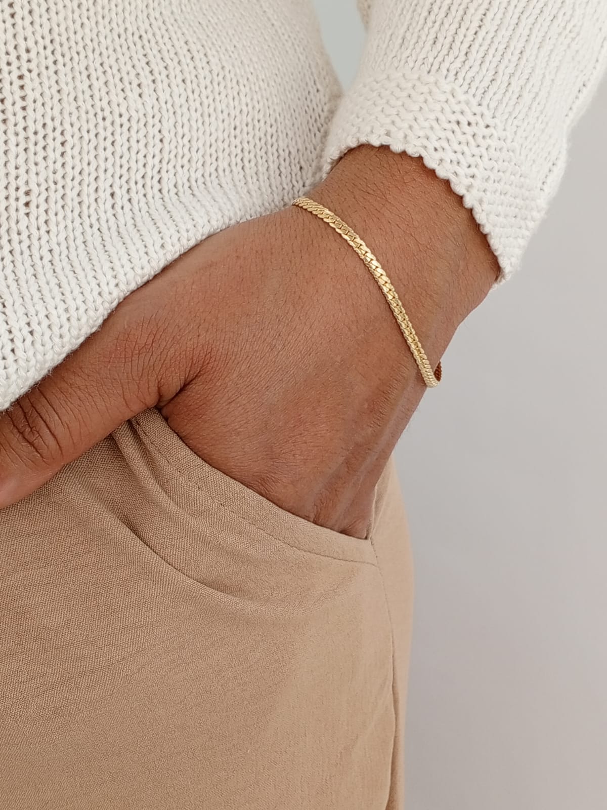 Pulsera Tejido Grabado 3mm 17cm